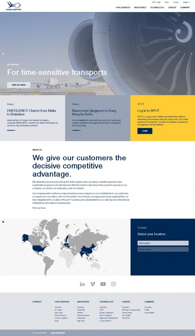 cargo-partner ima novi redizajnirani sajt