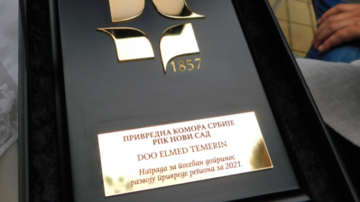 Elmed doo dobitnik priznanja za poseban doprinos razvoju privrede Južnobačkog okruga