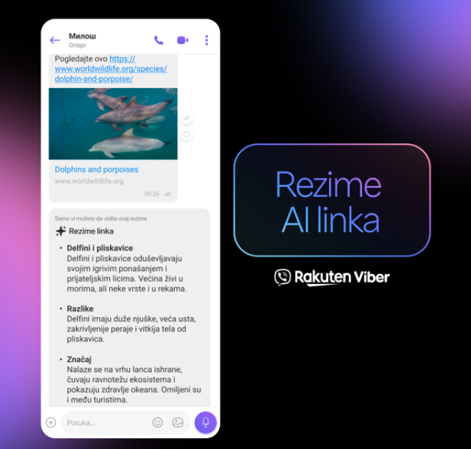 Rakuten Viber predstavlja AI rezime linkova - sažeti prikaz veb-stranice u vašem četu