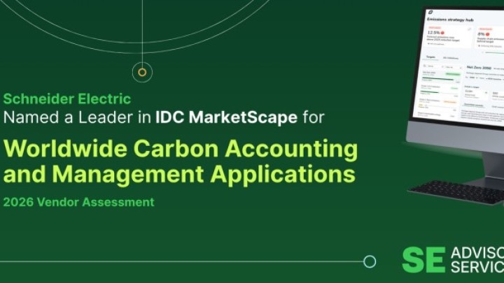 IDC MarketScape proglasio Schneider Electric liderom u globalnoj proceni dobavljača rešenja za praćenje i upravljanje emisijama ugljenika za 2026. godinu